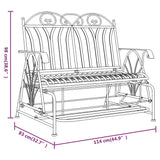 NNEVL 2-Seater Glider Bench 114 cm Black Steel