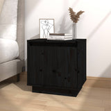 NNEVL Bedside Cabinets 2 pcs Black 40x30x40 cm Solid Wood Pine