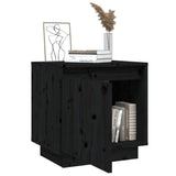 NNEVL Bedside Cabinets 2 pcs Black 40x30x40 cm Solid Wood Pine