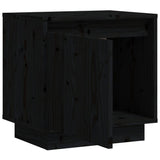 NNEVL Bedside Cabinets 2 pcs Black 40x30x40 cm Solid Wood Pine