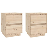 NNEVL Bedside Cabinets 2 pcs 40x35x50 cm Solid Wood Pine