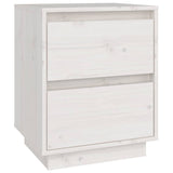NNEVL Bedside Cabinet White 40x35x50 cm Solid Wood Pine