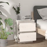 NNEVL Bedside Cabinet White 40x35x50 cm Solid Wood Pine