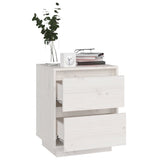 NNEVL Bedside Cabinet White 40x35x50 cm Solid Wood Pine