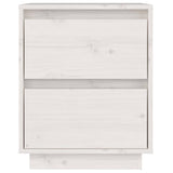 NNEVL Bedside Cabinet White 40x35x50 cm Solid Wood Pine