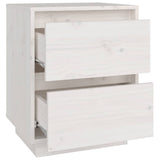 NNEVL Bedside Cabinet White 40x35x50 cm Solid Wood Pine