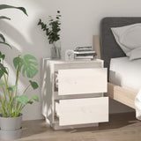 NNEVL Bedside Cabinets 2 pcs White 40x35x50 cm Solid Wood Pine
