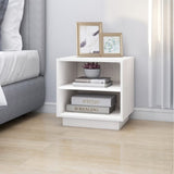 NNEVL Bedside Cabinet White 40x34x40 cm Solid Wood Pine