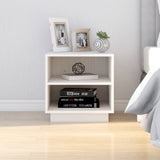 NNEVL Bedside Cabinet White 40x34x40 cm Solid Wood Pine