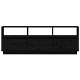 NNEVL TV Cabinet Black 140x37x50 cm Solid Wood Pine