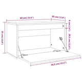 NNEVL Wall Cabinet White 60x30x35 cm Solid Wood Pine