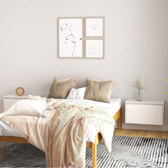 NNEVL Wall Cabinets 2 pcs White 60x30x35 cm Solid Wood Pine