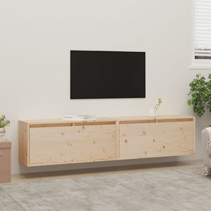NNEVL Wall Cabinets 2 pcs 80x30x35 cm Solid Wood Pine