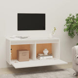 NNEVL Wall Cabinet White 80x30x35 cm Solid Wood Pine
