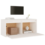 NNEVL Wall Cabinet White 80x30x35 cm Solid Wood Pine