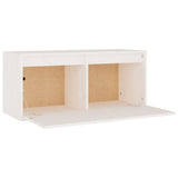 NNEVL Wall Cabinet White 80x30x35 cm Solid Wood Pine