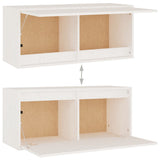 NNEVL Wall Cabinet White 80x30x35 cm Solid Wood Pine