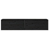NNEVL Wall Cabinets 2 pcs Black 80x30x35 cm Solid Wood Pine