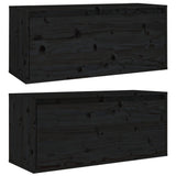 NNEVL Wall Cabinets 2 pcs Black 80x30x35 cm Solid Wood Pine