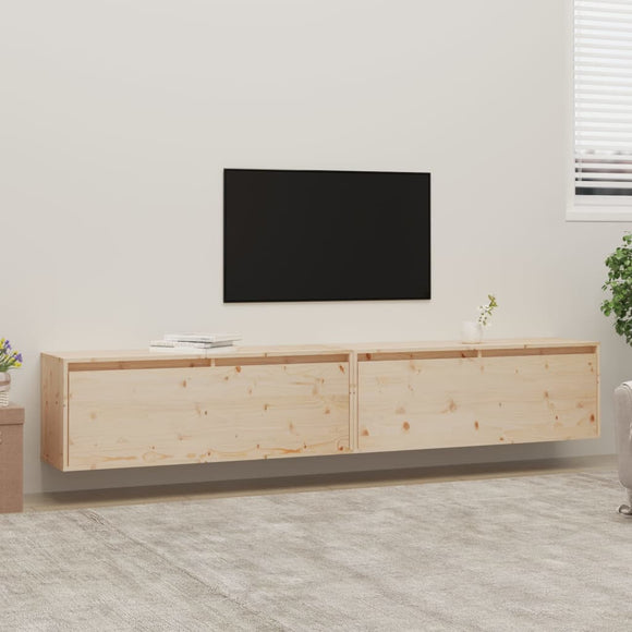 NNEVL Wall Cabinets 2pcs 100x30x35 cm Solid Wood Pine