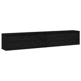 NNEVL Wall Cabinets 2pcs Black 100x30x35 cm Solid Wood Pine