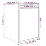 NNEVL Wall Cabinet 30x30x40 cm Solid Wood Pine