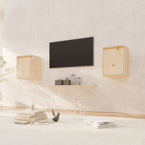 NNEVL Wall Cabinets 2pcs 30x30x40 cm Solid Wood Pine