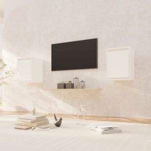 NNEVL Wall Cabinets 2pcs White 30x30x40 cm Solid Wood Pine