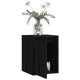 NNEVL Wall Cabinets 2pcs Black 30x30x40 cm Solid Wood Pine