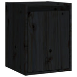 NNEVL Wall Cabinets 2pcs Black 30x30x40 cm Solid Wood Pine