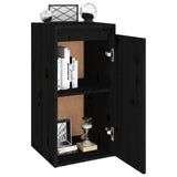 NNEVL Wall Cabinets 2 pcs Black 30x30x60 cm Solid Wood Pine