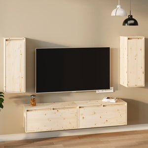 NNEVL Wall Cabinets 2 pcs 30x30x80 cm Solid Wood Pine