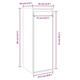 NNEVL Wall Cabinet White 30x30x80 cm Solid Wood Pine