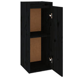 NNEVL Wall Cabinets 2 pcs Black 30x30x80 cm Solid Wood Pine
