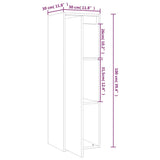 NNEVL Wall Cabinet 30x30x100 cm Solid Wood Pine