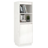 NNEVL Highboard White 37x34x110 cm Solid Wood Pine
