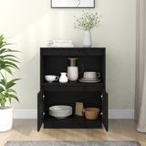 NNEVL Sideboard Black 60x34x75 cm Solid Wood Pine