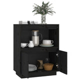NNEVL Sideboard Black 60x34x75 cm Solid Wood Pine