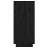 NNEVL Sideboard Black 60x34x75 cm Solid Wood Pine