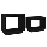 NNEVL Nesting Coffee Tables 2 pcs Black Solid Wood Pine