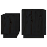 NNEVL Nesting Coffee Tables 2 pcs Black Solid Wood Pine