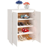 NNEVL Shoe Cabinet White 60x35x80 cm Solid Wood Pine