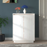 NNEVL Shoe Cabinet White 60x35x80 cm Solid Wood Pine