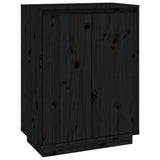 NNEVL Shoe Cabinet Black 60x35x80 cm Solid Wood Pine