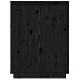 NNEVL Shoe Cabinet Black 60x35x80 cm Solid Wood Pine
