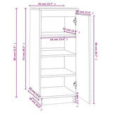 NNEVL Shoe Cabinet 35x35x80 cm Solid Wood Pine