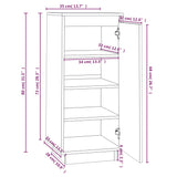 NNEVL Shoe Cabinet White 35x35x80 cm Solid Wood Pine