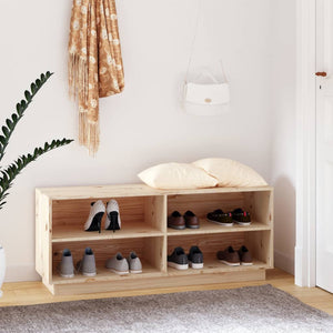 NNEVL Shoe Cabinet 110x34x45 cm Solid Wood Pine