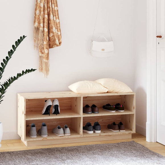 NNEVL Shoe Cabinet 110x34x45 cm Solid Wood Pine