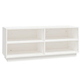 NNEVL Shoe Cabinet White 110x34x45 cm Solid Wood Pine